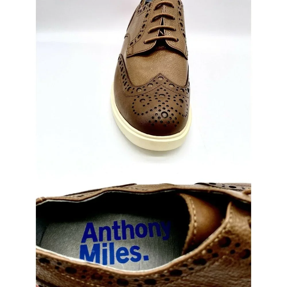 ANTHONY MILES Mens Brown Leather Shoes‎ US Size 7 European ￼41